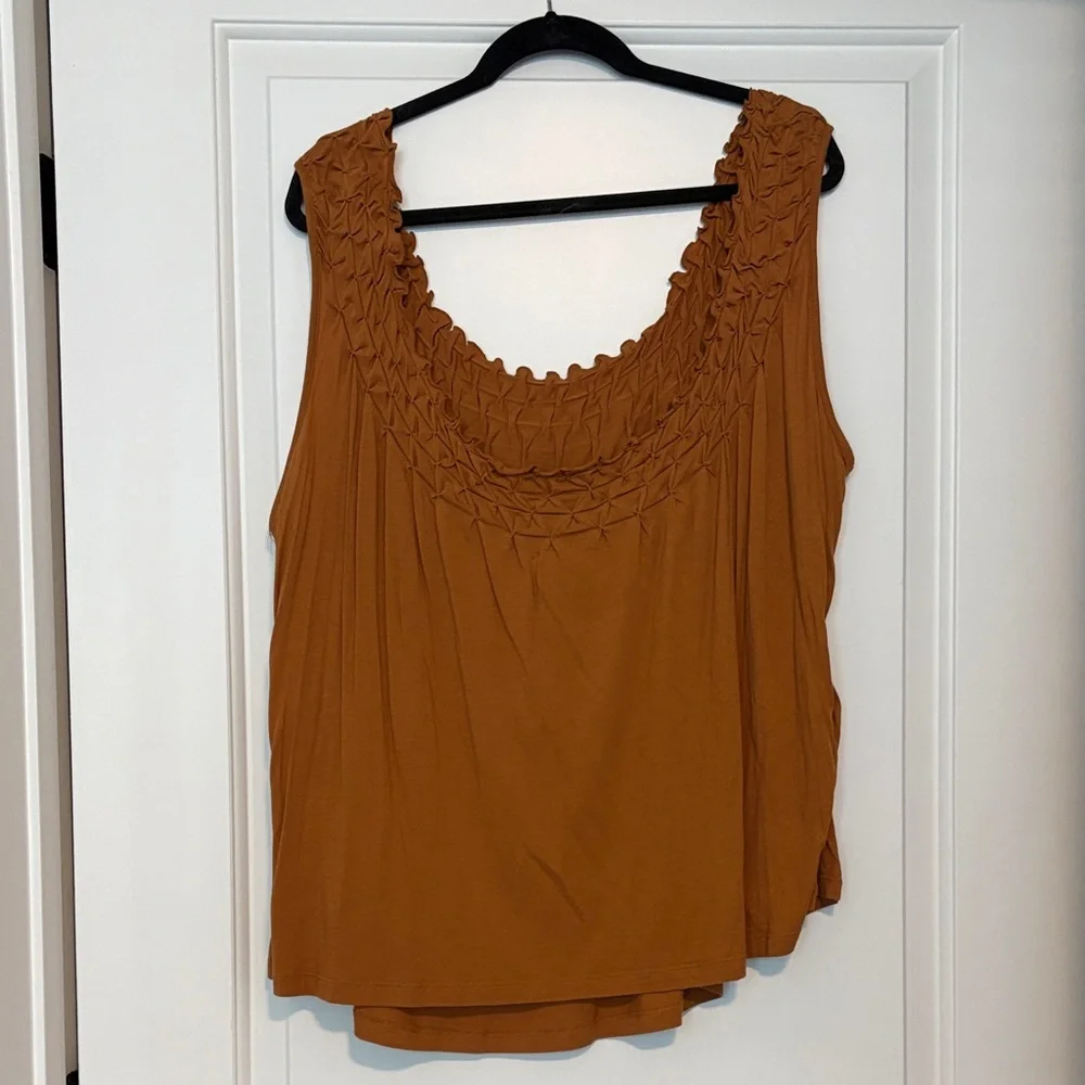 Anthropologie Textured Tank Top in Rich Brown - Picture 7 of 9